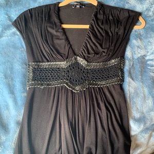 Sky Black Crochet Leather Top🖤